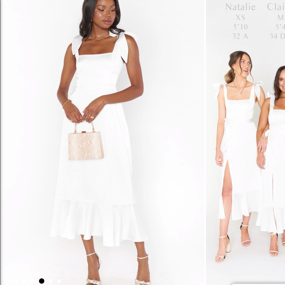 Show me your mumu garden satin midi dress